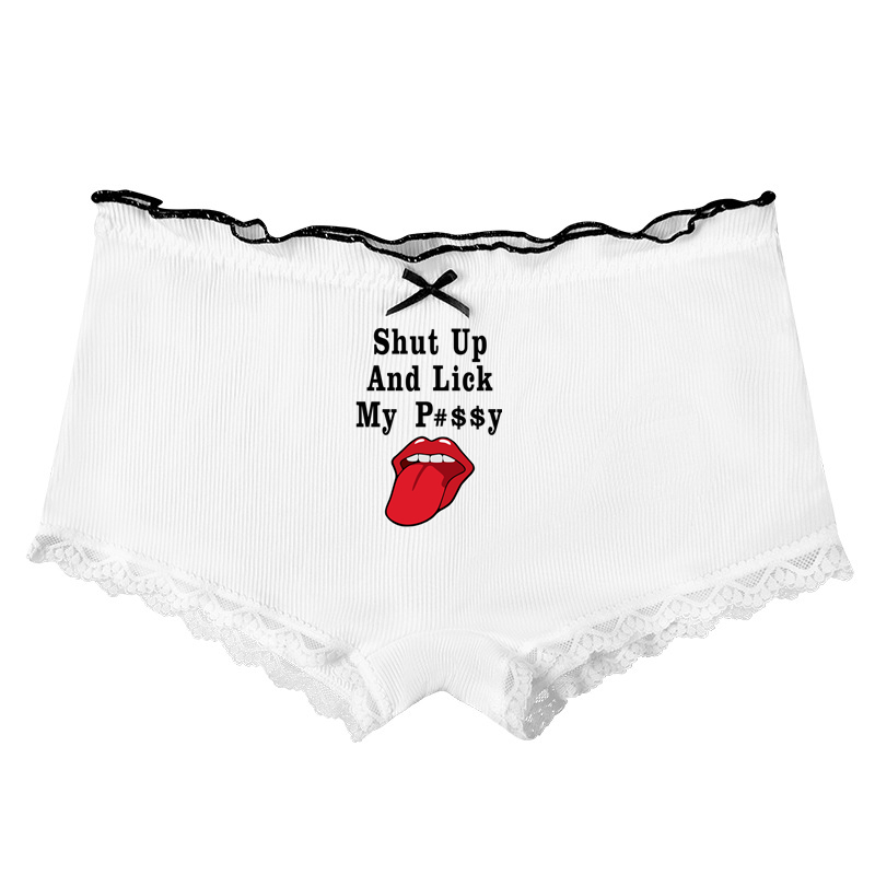 Boyshort Underwear - Kadın Dantel Boyshorts Seksi Harfler PUSSY